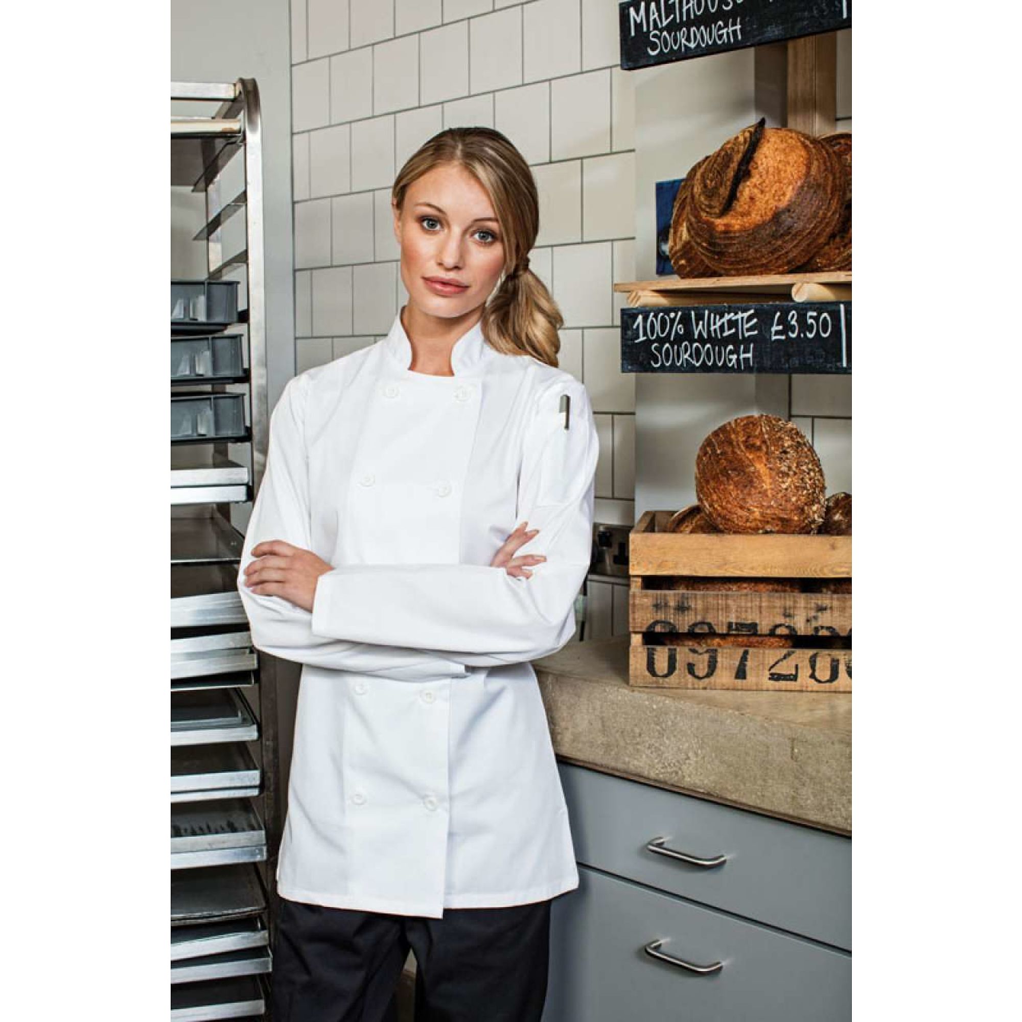 Premier női hosszú ujjú chef kabát