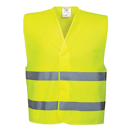 Jól láthatósági mellény (két csíkos)