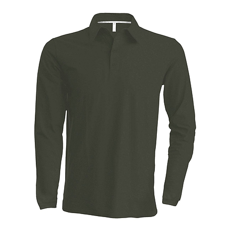 Kariban Pique Polo Shirt - hosszú ujjú, férfi galléros póló