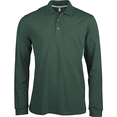 Kariban Pique Polo Shirt - hosszú ujjú, férfi galléros póló
