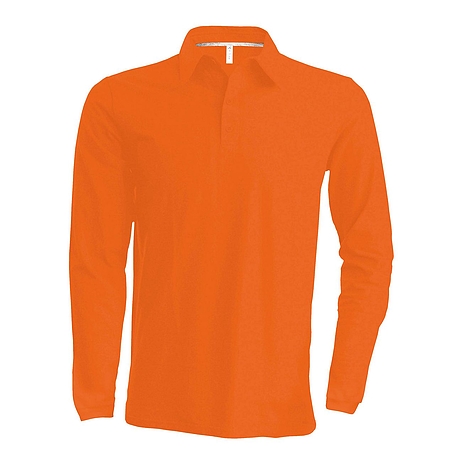 Kariban Pique Polo Shirt - hosszú ujjú, férfi galléros póló