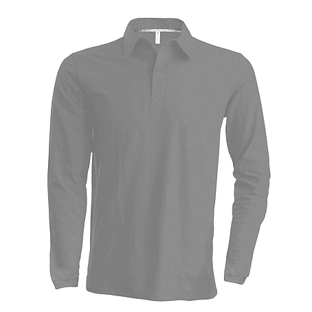 Kariban Pique Polo Shirt - hosszú ujjú, férfi galléros póló