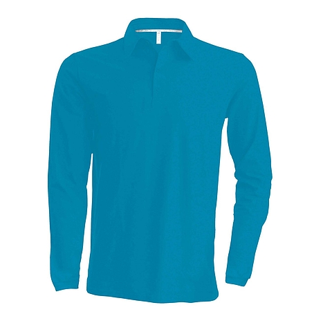 Kariban Pique Polo Shirt - hosszú ujjú, férfi galléros póló
