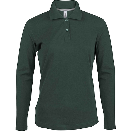 Kariban Pique Polo Shirt - hosszú ujjú, női galléros póló