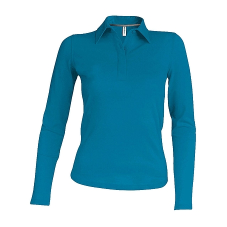 Kariban Pique Polo Shirt - hosszú ujjú, női galléros póló