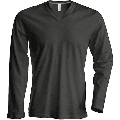 Kariban Long Sleeve V-nyakú - hosszú ujjú, férfi póló