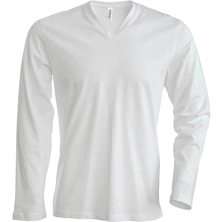 Kariban Long Sleeve V-nyakú - hosszú ujjú, férfi póló