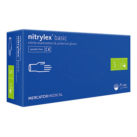 NITRYLEX basic púdermentes, nitril kesztyű, kék