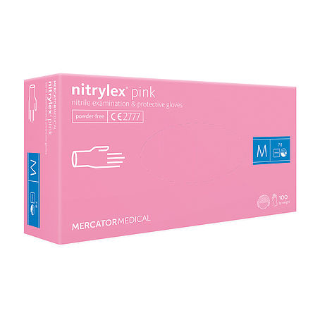 NITRYLEX PINK, púdermentes, nitril vizsgálókesztyű