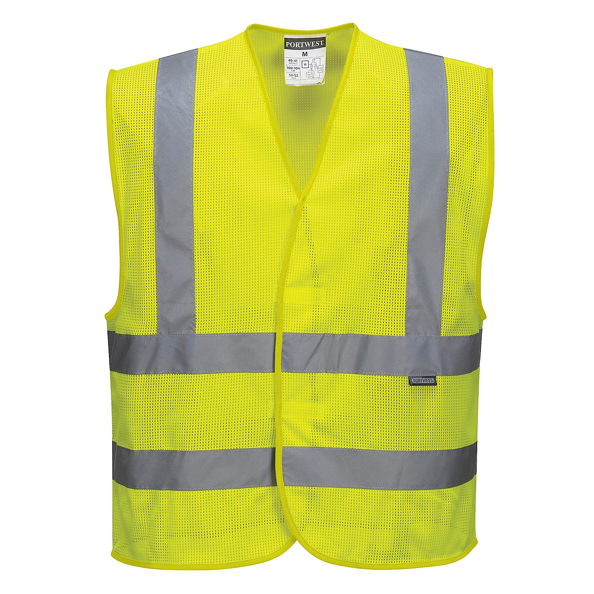 Hi-Vis mellény fekete betétekkel