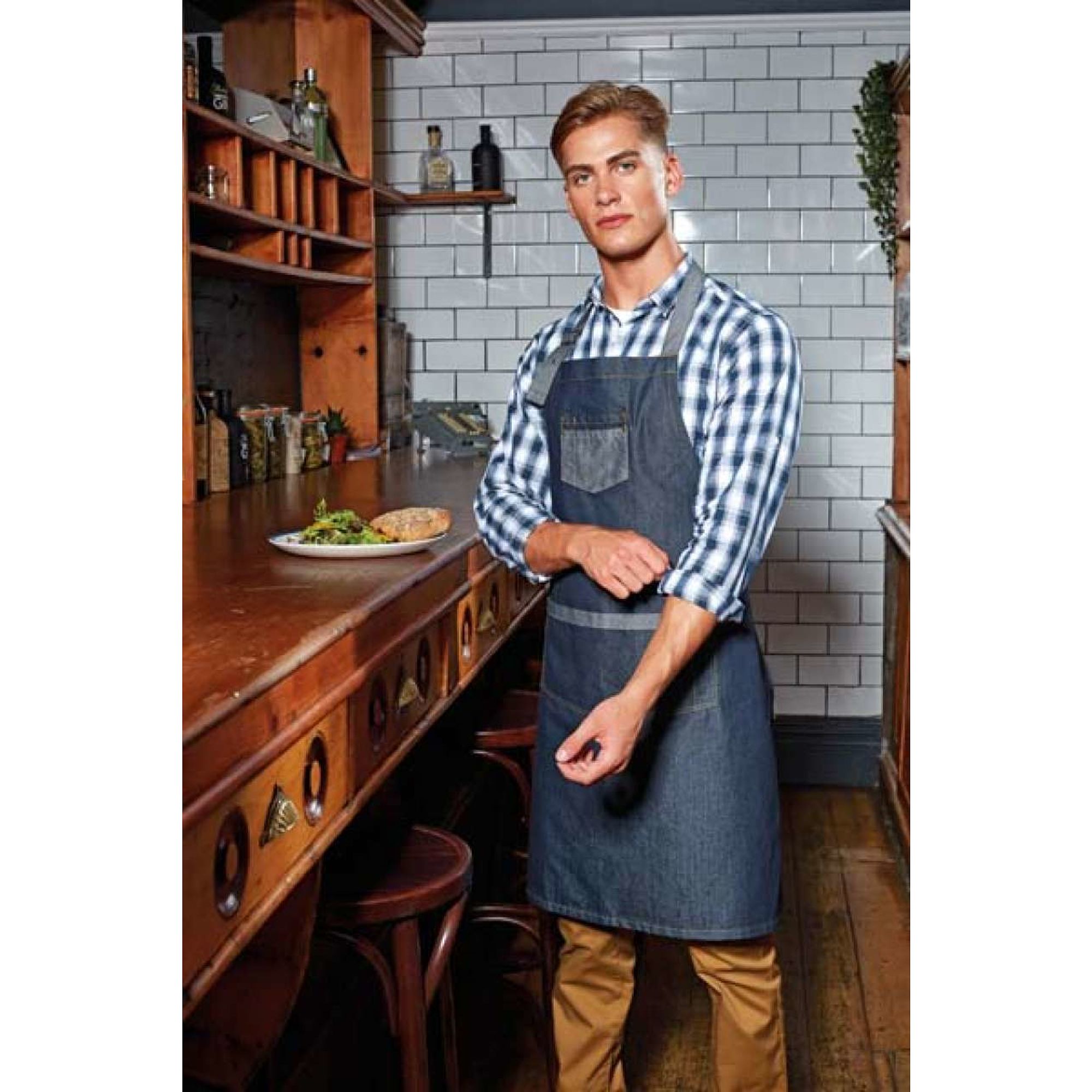 Premier Domain Contrast farmer kötény - unisex
