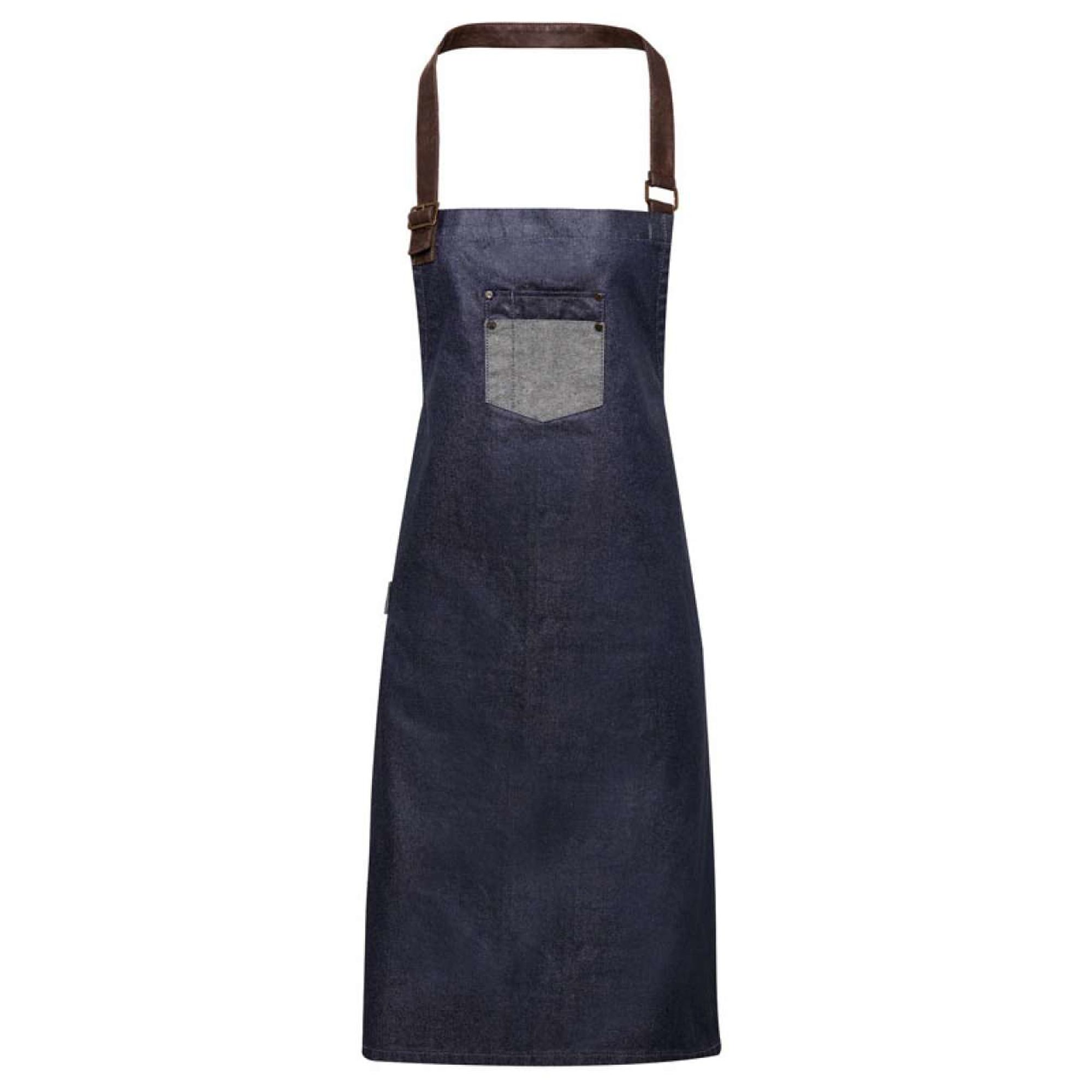 Premier Division fényes felületű farmer kötény - unisex