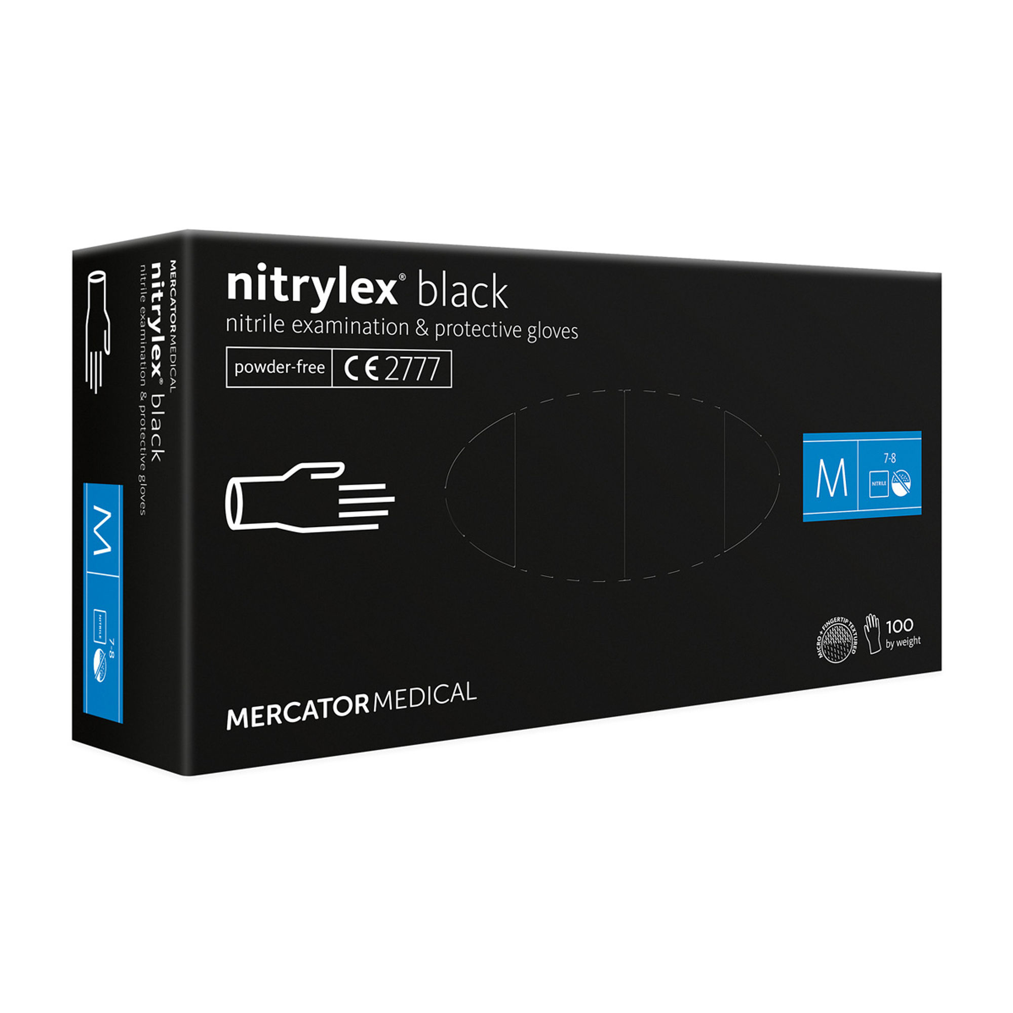 NITRYLEX BLACK púdermentes, nitril vizsgálókesztyű