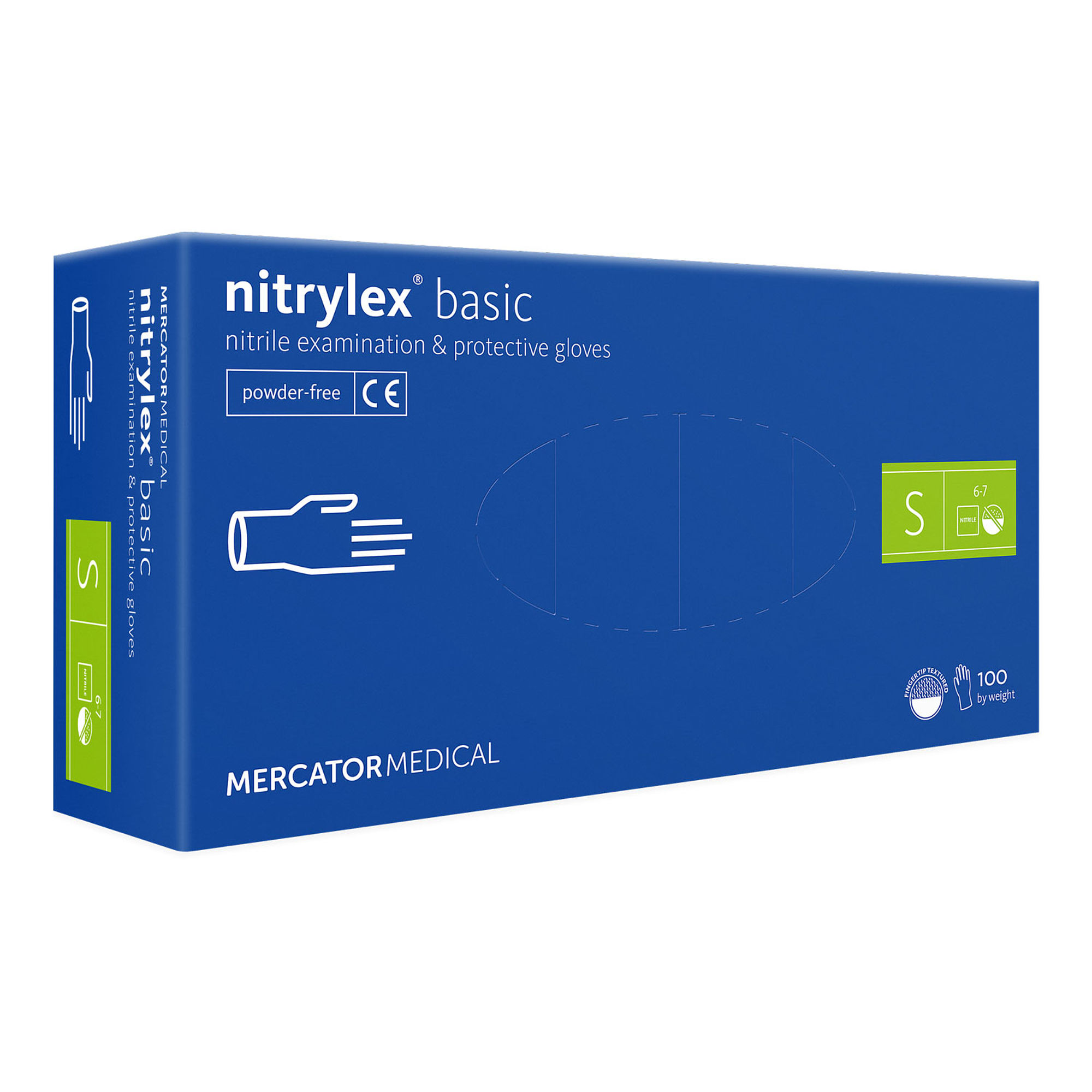 NITRYLEX basic púdermentes, nitril kesztyű, kék