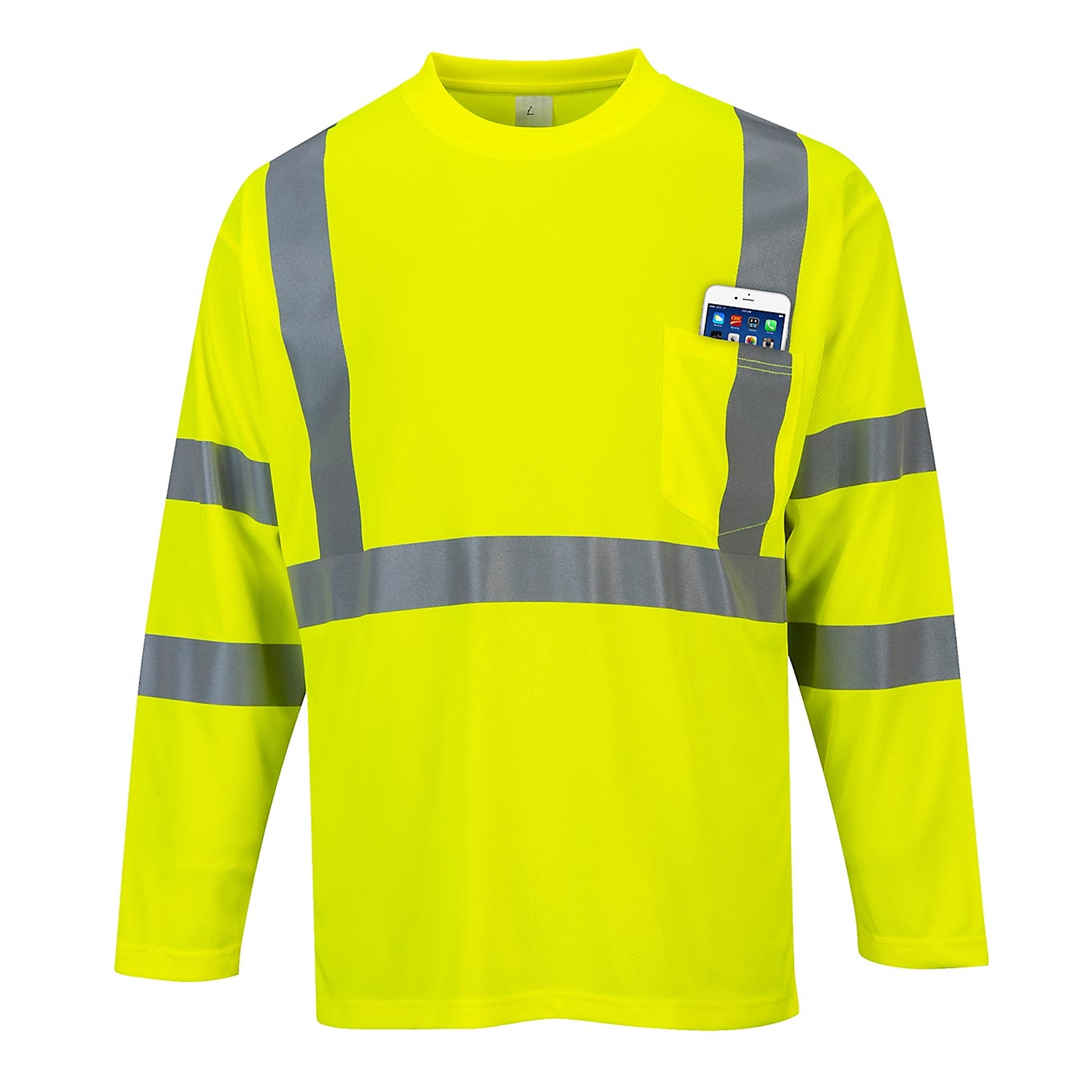 Hi-Vis hosszú ujjú póló zsebbel