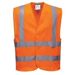 Hi-Vis mellény fekete betétekkel