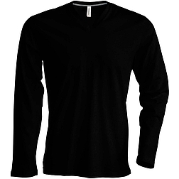 Kariban Long Sleeve V-nyakú - hosszú ujjú, férfi póló