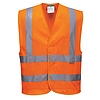 Hi-Vis mellény fekete betétekkel